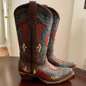 Girl’s Corral Leather Cowboy Boots size 2.5